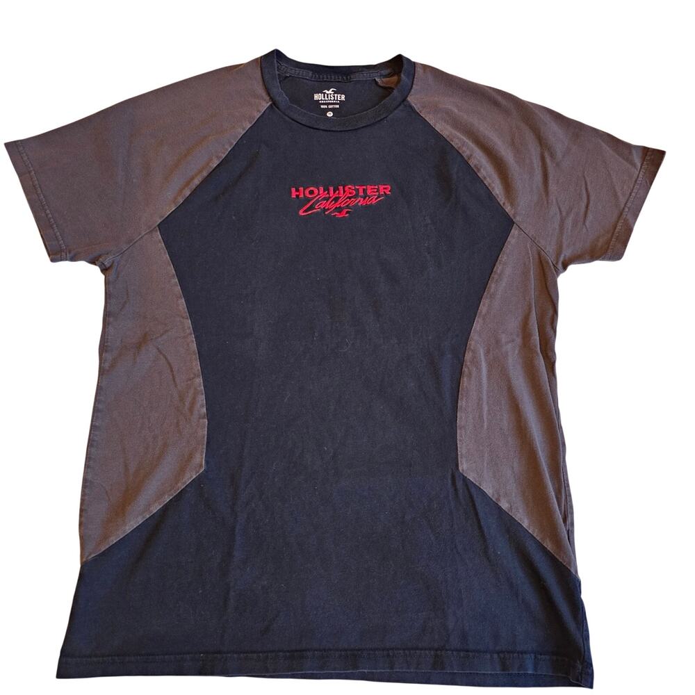 Vintage 00s Hollister California Embroidered Colorblock T-Shirt M Y2K Surf